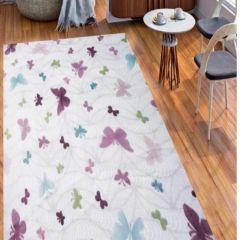 BUTTERFLY PATTERN NON-SLIP DOT BACKING DECORATIVE CARPET, Polyamide Living Room Rugs | Loftry