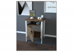 SANTA Nightstand - 44x48x60 - White and Wooden Nightstands