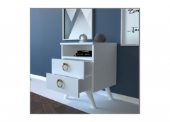 ALYA 2-Drawer White Nightstand