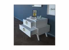 SOLID 2-Drawer Nightstand - 44x63x50 - White Nightstand