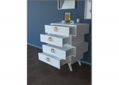 VITELA 4-Drawer Nightstand - 44x70x70 - White Nightstands