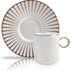 12 Piece Gold Porcelain Turkish Coffee Cup Set
