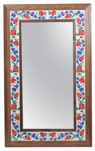 Clove Tulip Pomegranate Flower Pattern Decorative Mirror 50x70cm - 70x50 - Colorful WALL MIRRORS