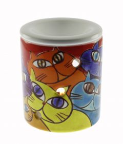 Porcelain Cat Squad Censer - 8x8 - Colorful Candle Centerpieces