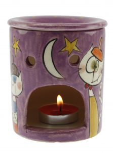Love Cat Decorated Fragrance Oil Burner - 8x8 - Colorful Candle Centerpieces