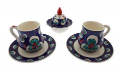 Porcelain Cup  Set of 2 - 8x6 - Blue Coffee Cups