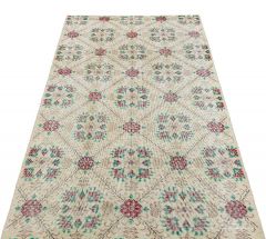 Real Hand Woven Special Vintage Tumbled Carpet - 196x114 - Clear Area Rugs, Wool Area Rugs
