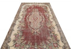 Real Hand Woven Special Vintage Tumbled Carpet - 297x171 - Red Area Rugs, Wool Area Rugs