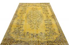 Special Modern Vintage Tumbled Carpet - 254x173 - Yellow Area Rugs, Wool Area Rugs