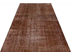Real Hand Woven Special Vintage Tumbled Carpet - 236x153 - Brown Area Rugs, Wool Area Rugs