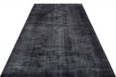 Real Hand Woven Special Vintage Tumbled Carpet - 268x178 - Black Area Rugs, Wool Area Rugs
