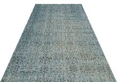 Real Hand Woven Special Vintage Tumbled Carpet - 276x169 - Blue Area Rugs, Wool Area Rugs