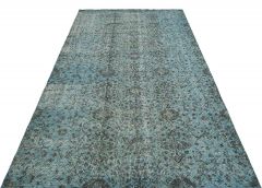 Real Hand Woven Special Vintage Tumbled Carpet - 280x167 - Blue Area Rugs, Wool Area Rugs