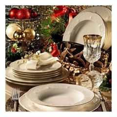 24 Piece White Porcelain Dinnerware, Service for 6