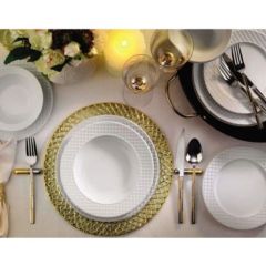 24 Piece Dinnerware Set, Service for 6, White