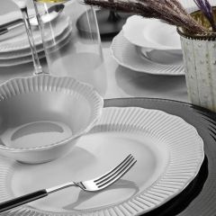 24 Piece Embossed Dinnerware, Service For 6