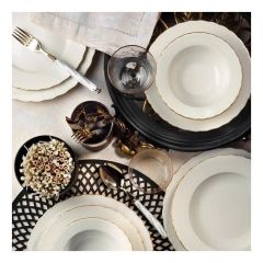 24 Piece Porcelain Dinnerware, Service for 6