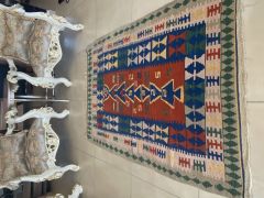 Multicolor Anatolian Handwoven Turkish Kilim Rug, Boho Kilim