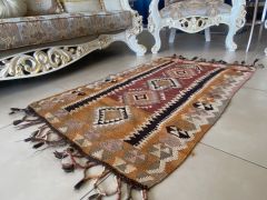 Pastel Diamond Design Kilim Rug, Prayer Kilim Rug - Terra Cotta