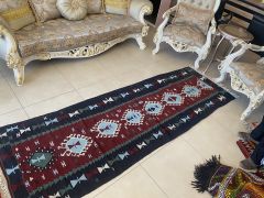 Anatolian Handwoven Turkish Kilim Runner Rug, Boho Kilim