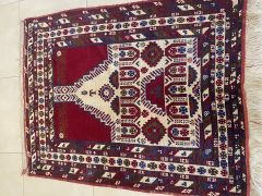 Ruby Handwoven Turkish Prayer Kilim Rug, Boho Kilim