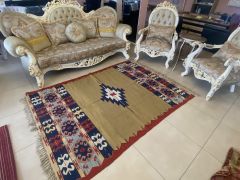 Rustic Handwoven Turkish Kilim Rug, Boho Kilim