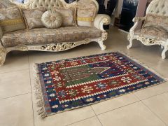 Vibrant And Fine Turkish Prayer Rug, Kilim 