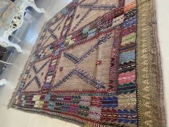 Hand Knotted Kilim Rug, Boho Kilim - Rose Pink