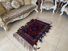 Anatolian Handmade Tufted Small Kilim Rug, Boho Kilim, Fine Carpet 
