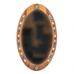 Hayali Wooden Mirror - 38x38 - Walnut Wall Mirrors