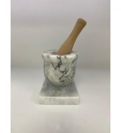 Marble Square Mortar and Pestle - 8x8 - White Utensils & Kitchen Gadgets, Marble Utensils & Kitchen Gadgets