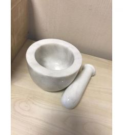Marble Round Mortar and Pestle - 14x14 - White Utensils & Kitchen Gadgets, Marble Utensils & Kitchen Gadgets
