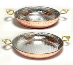 Traditional Turkish Copper Pans, Set of 2