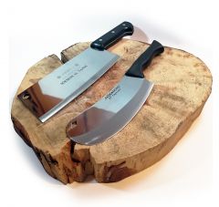 Surmene Cleaver Knife, Curved Cleaver Knife for Pita, Onion, Knife, Set of 2