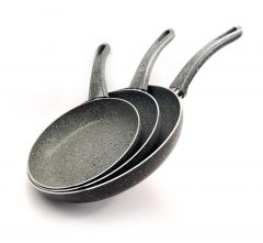 3-Piece Cast Granite Pan Set 20-24-28 Cm