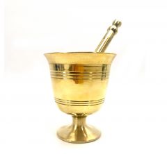 Historic Handmade Brass Mortar & Pestle 11 cm