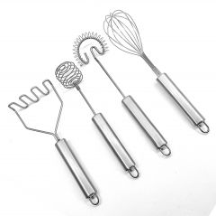 Stainless Steel Whisks, Set of 4