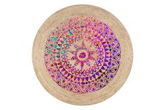 Neon Mandala Woven Rush Rug Living Room Rug | Loftry