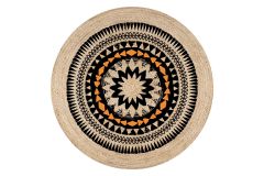 Orange Jute Knitted Circle Rug | Loftry