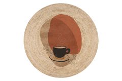 Coffe Jute Knitted Rug Straw Kilim | Loftry