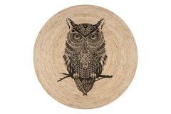 Owl Jute Knitted Carpet Straw Rug | Loftry