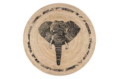 Elephant Jute Knitted Carpet Wicker Circle Rug | Loftry