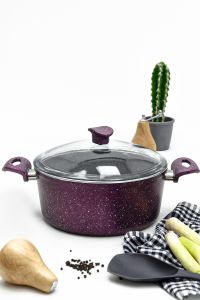 GRANITE DEEP POTS 4 NO:16*9 - 16x16 - Plum POTS & PANS