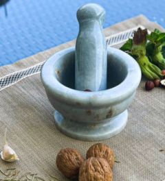 Handmade Large Marble Mortar and Pestle - 12x12 - Grey Utensils & Kitchen Gadgets, Marble Utensils & Kitchen Gadgets