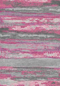 Modern Pink and Anthracite Washable Area Rug