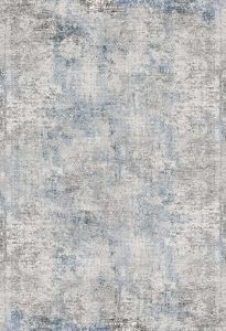 Modern Grey and Ice Blue Washable Area Rug