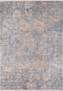 Modern Anthracite and Copper Washable Area Rug