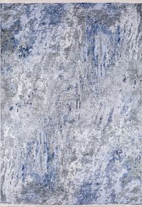 Modern Light Blue Washable Area Rug