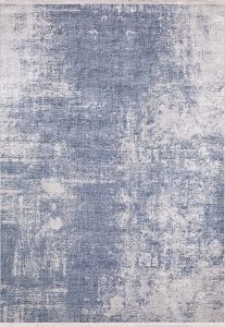 Modern Ice Blue Washable Area Rug