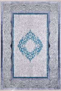 Avant Garde Blue and Grey Washable Area Rug